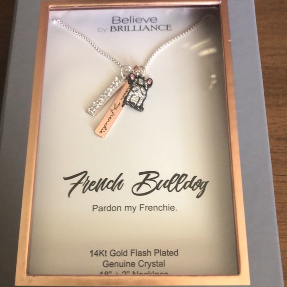 believe by brilliance necklace french bulldog